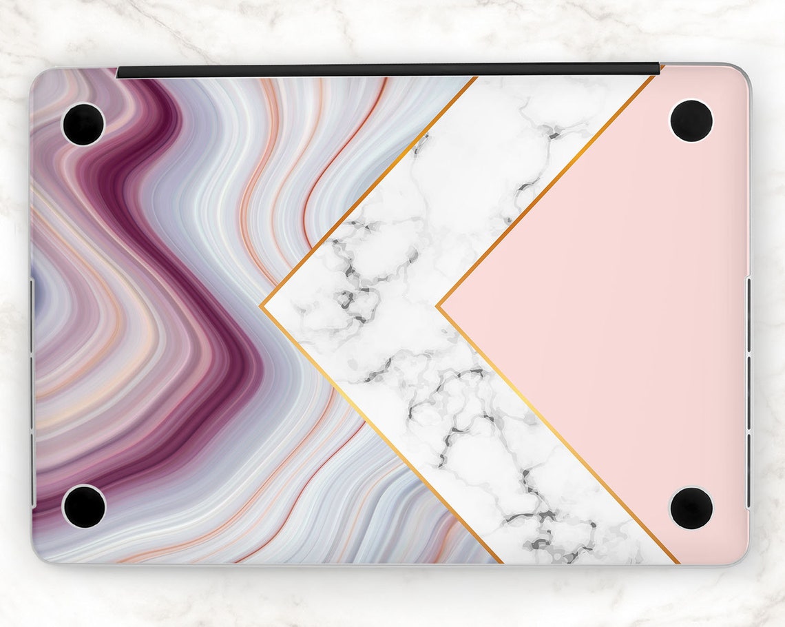 Rose Gold Marble Macbook 16 Cover Geometric Decal Mac Air 13 Etsy