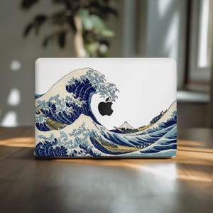 Great wave painting macbook pro 15 inch Japanese laptop skin Mac Book Cover air 13 decal 2025 M2 M3 M4 16 unique sticker 14 2021 M1 trendy "