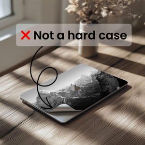 Mountains print MacBook air 15 skin Monochrome Nature M4 M3 13 inch mac book pro 16 2025 14 M2 Max decal 2024 sticker 2020 A2918 Stylish B&W image 2