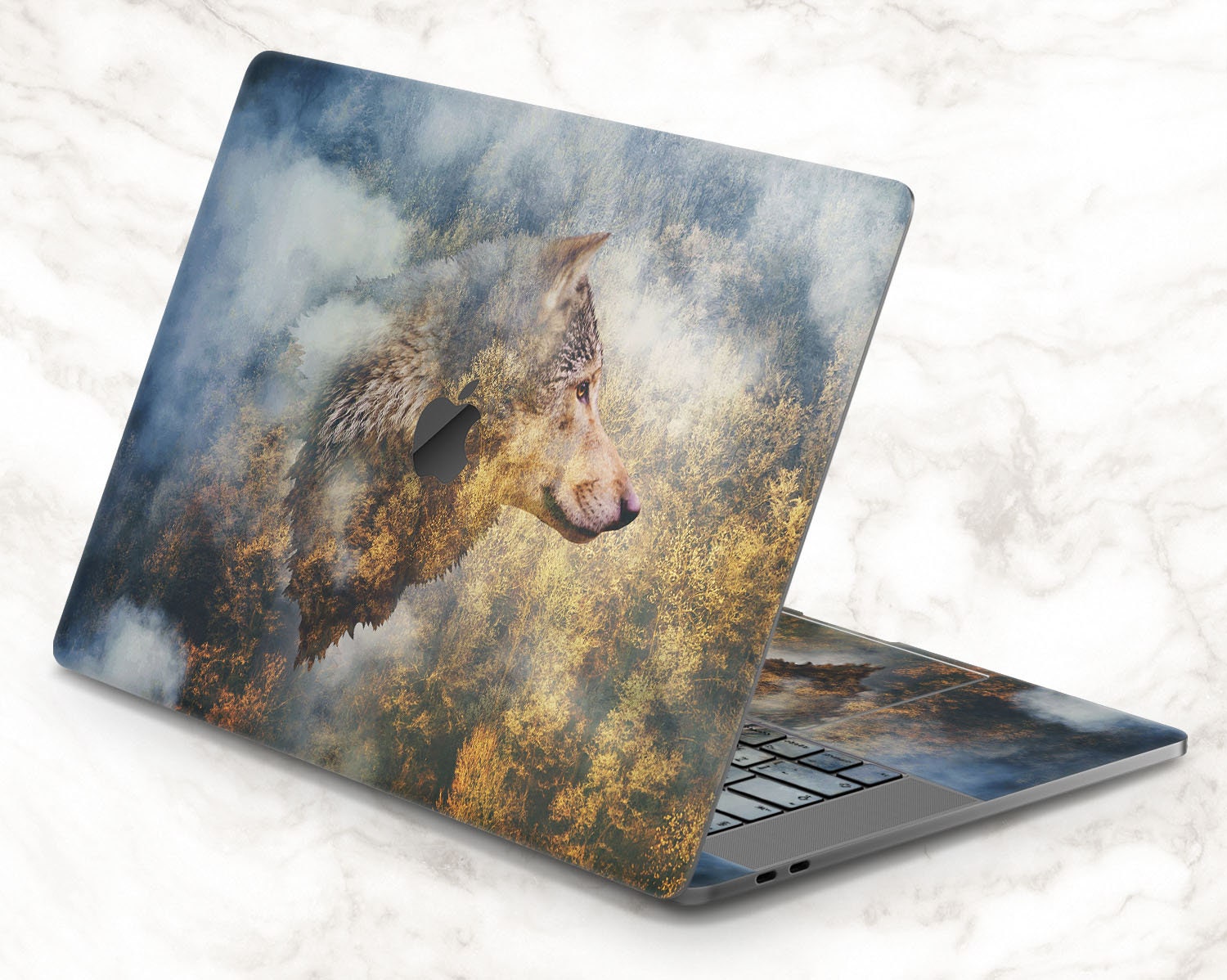 Forest vinyl decals 13 inch macbook air Wild wolf macbook pro Etsy