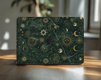 Dark Celestial MacBook Air Skin 13 13.3 13.6 " Pro 14 15 16 inch Neo M5 Apple Vinyl Palm Rest Decal Cover 2023 2020 A3185 A2991 Sun and Moon