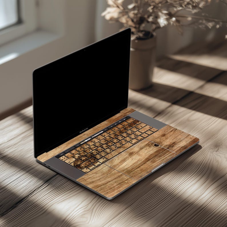 Holzbrett-Aufkleber für MacBook Air 13,6" mit Holzstruktur, bedruckt mit Holzmuster, MacBook Pro 16" MacBook Skin-Aufkleber, Neo M3 15" Cover 2024 2018 A2289 14 M2 M4 Bild 4