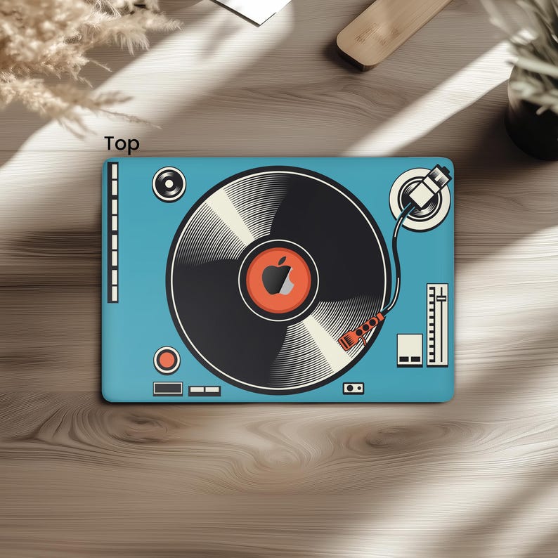 Vinyl player MacBook pro 16 inch cover Retro print mac book 2025 14 air 13 skin M1 M2 M3 15 M4 Max 2021 decal 2024 cool dj deck graphic gift image 4