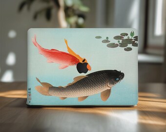 Japanese Art MacBook Skin Air 13 13.3 13.6 14" Pro 16 inch M3 M2 Apple Palm Rest Slim Wrap Cover 2026 2024 A2442 A1989 Ukiyoe Koi Carp Print