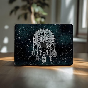 Mystical Dreamcatcher macbook skin Air 13 14 Decal For Pro 14 16" M5 M4 M3 M2 Apple Vinyl Cover 2026 2021 A3240 A2779 Boho Dark Starry Night