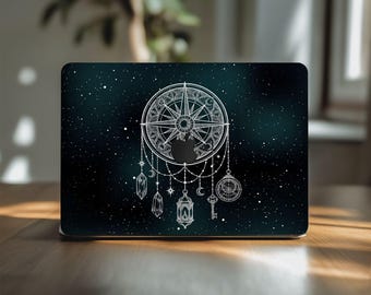 Mystical Dreamcatcher macbook skin Air 13 14 Decal For Pro 14 16" M5 M4 M3 M2 Apple Vinyl Cover 2026 2021 A3240 A2779 Boho Dark Starry Night