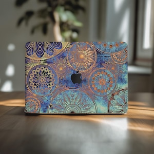 Funda para MacBook Air 13 con diseño de mandala dorado, estilo boho, 2026, calcomanía steampunk, MacBook Pro 15 M1 M4 A2941 16 M2 2022, vinilo de 14 pulgadas A2485 M3 Max Essential