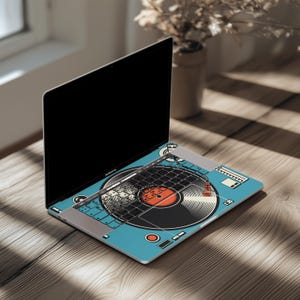 Vinyl player MacBook pro 16 inch cover Retro print mac book 2025 14 air 13 skin M1 M2 M3 15 M4 Max 2021 decal 2024 cool dj deck graphic gift image 6
