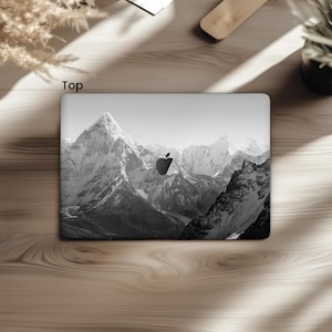 Mountains print MacBook air 15 skin Monochrome Nature M4 M3 13 inch mac book pro 16 2025 14 M2 Max decal 2024 sticker 2020 A2918 Stylish B&W image 8