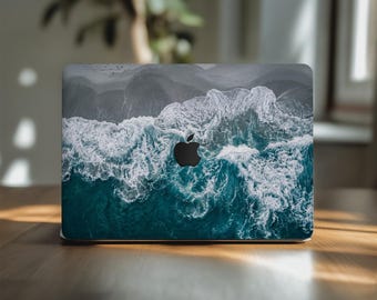 Ocean Wave MacBook Air Skin 13 13.3 13.6 14 in Pro 15 16 inch Neo M3 Apple Vinyl Palm Rest Decal Cover 2024 2020 A3240 A2681 Seashore Print