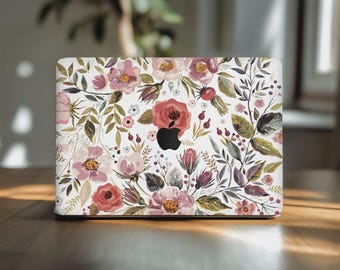 美しい野花、花柄のMacBookスキン、自然、ノートパソコンカバー、Mac Air 13 M4 2025、Apple Mac Bookデカール、14 M3 Max Pro 16 15、植物、ギフト