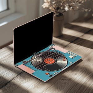 Vinyl player MacBook pro 16 inch cover Retro print mac book 2025 14 air 13 skin M1 M2 M3 15 M4 Max 2021 decal 2024 cool dj deck graphic gift image 8