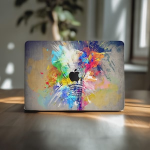 Light bulb decal macbook pro 16 skin colorful painting 2024 14" mac book air 13 inch M3 M4 15 2025 solid vinyl stickers beautiful gift M1 M2