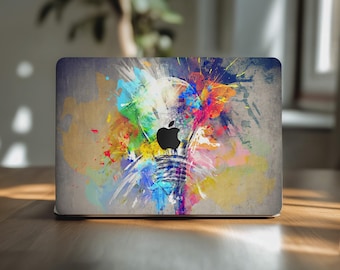 電球デカール MacBook Pro 16 スキン カラフルペイント 2024 14インチ Mac Book Air 13インチ M3 M4 15 2025 ソリッドビニールステッカー 美しいギフト M1 M2