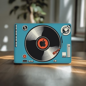 Funda para reproductor de vinilo para MacBook Pro de 16 pulgadas, diseño retro para MacBook Air de 13 pulgadas (2025), M1, M2, M3, 15 y M4 Max (2021), calcomanía para DJ de 2024, regalo gráfico.