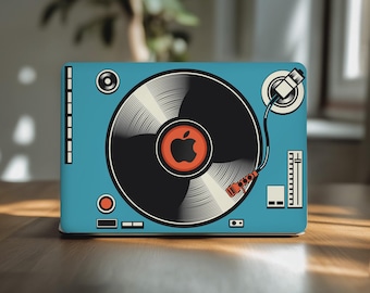 Funda para reproductor de vinilo para MacBook Pro de 16 pulgadas, diseño retro para MacBook Air de 13 pulgadas (2025), M1, M2, M3, 15 y M4 Max (2021), calcomanía para DJ de 2024, regalo gráfico.