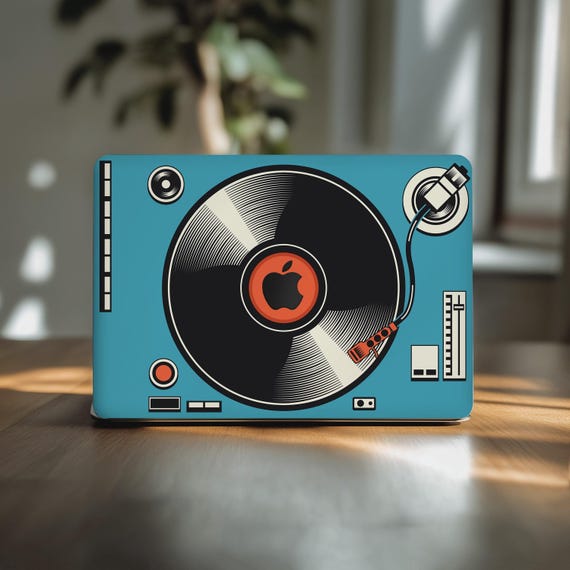 Vinyl player macbook pro 16 inch cover Retro print mac book 2025 14 air 13 skin M1 M2 M3 15 M4 Max 2021 decal 2024 cool dj deck graphic gift