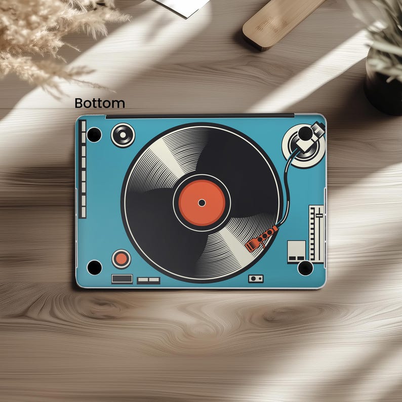 Vinyl player MacBook pro 16 inch cover Retro print mac book 2025 14 air 13 skin M1 M2 M3 15 M4 Max 2021 decal 2024 cool dj deck graphic gift image 7
