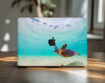 Zeeschildpad macbook pro 16 sticker oceaanomslag aquatisch thema 13 mac book air M3 skin 15 inch 2023 2025 M1 M2 14 M4 2020 vinyl A3401 kust"