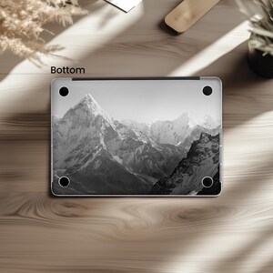 Mountains print MacBook air 15 skin Monochrome Nature M4 M3 13 inch mac book pro 16 2025 14 M2 Max decal 2024 sticker 2020 A2918 Stylish B&W image 7