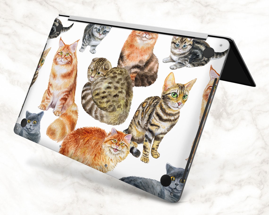 Cute cats MacBook air 13 2020 2019 MacBook pro 16 kitty Etsy