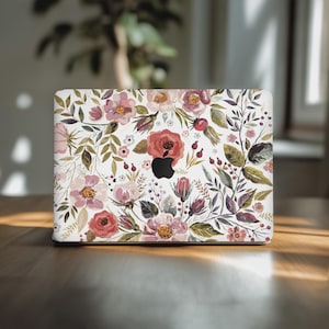Pretty wildflowers floral macbook skin nature laptop cover mac air 13 in 2024 apple mac book decal 2022 14 M3 Max pro 16 15 botanical plants