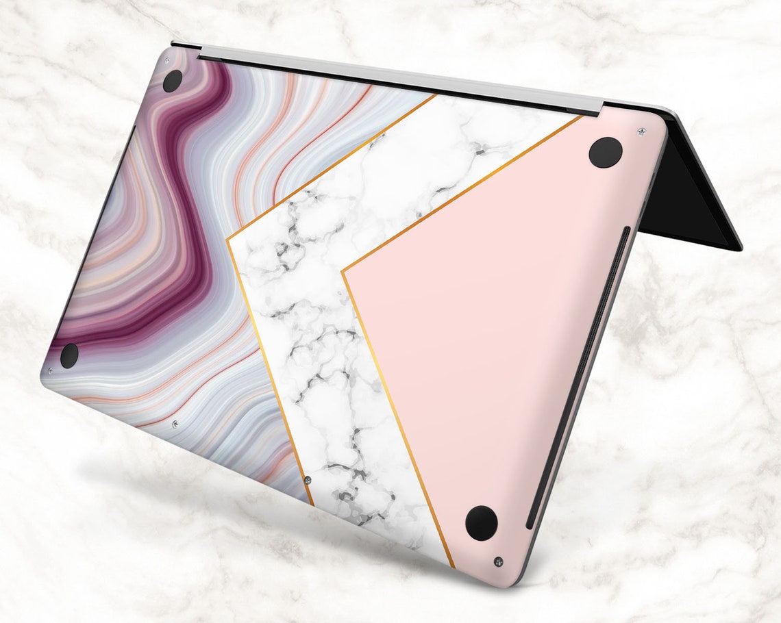 Rose Gold Marble Macbook 16 Cover Geometric Decal Mac Air 13 Etsy
