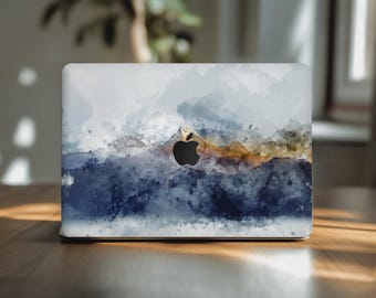 山の風景 MacBook スキン エセリアル 水彩画 Mac Book Air 13 A3241 M3 M2 15 デカール ビニール MacBook 16インチ 2025 ノートパソコン ステッカー 14 M4 ユニーク