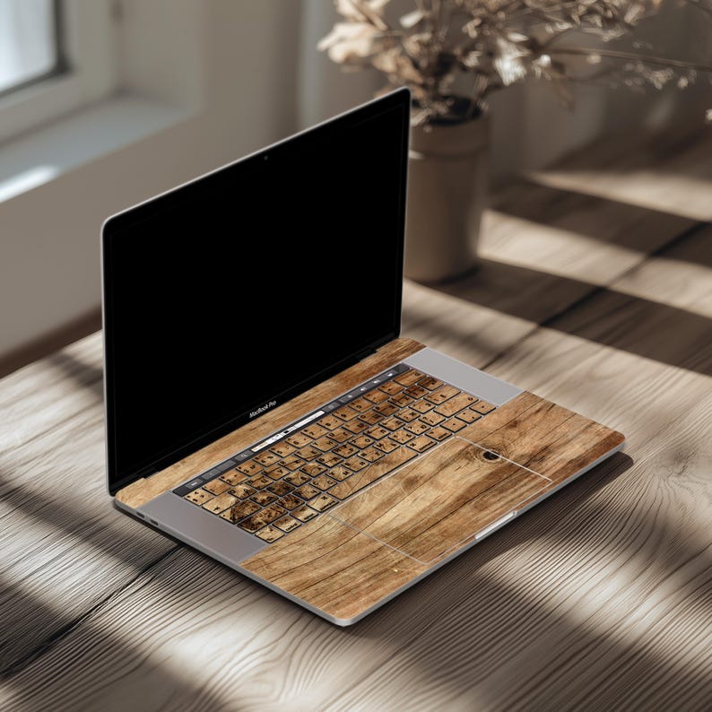 Holzbrett-Aufkleber für MacBook Air 13,6" mit Holzstruktur, bedruckt mit Holzmuster, MacBook Pro 16" MacBook Skin-Aufkleber, Neo M3 15" Cover 2024 2018 A2289 14 M2 M4 Bild 5