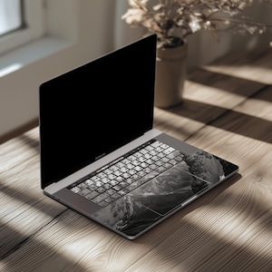 Mountains print MacBook air 15 skin Monochrome Nature M4 M3 13 inch mac book pro 16 2025 14 M2 Max decal 2024 sticker 2020 A2918 Stylish B&W image 4