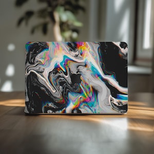 Glitch art macbook pro skin M4 abstracte laptopcover raar 2025 vinyl slim sticker mac book 15 sticker air 13 2022 14 16 inch 2024 M3 M2 beste