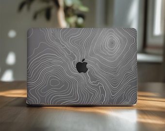 Mapa topográfico de contornos para Macbook Air de 13, 13.3 y 13.6 pulgadas, Pro de 14, 15 y 16 pulgadas, M1, Apple Slim Trackpad, cubierta adhesiva 2025 2022 A2780 A2251, impresión de líneas