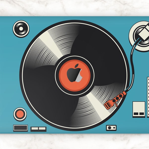 Vinyl player macbook pro 16 inch Retro print macbook 2019 macbook pro 13 mac air 14 skin macbook retina 15 M1 Max 2021 decal 2020 vinyl cool