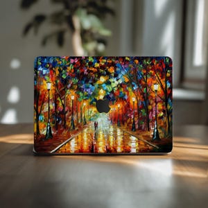 Pintura al óleo para MacBook Pro de 15 pulgadas, diseño de luces de ciudad, para MacBook Pro de 14 pulgadas, M1, M3, M4, Air de 13 pulgadas y M2 de 2025, impresión artística, calcomanía de 16 pulgadas, otoño, A3112.