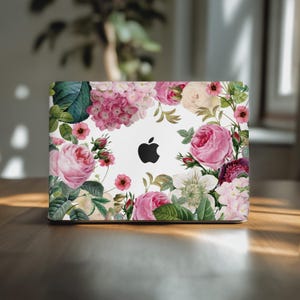 Flower crown laptop skin 15 inch pink roses macbook pro 13 2020 mac air M3 girly mac book 12 sticker 14 retina decal 2024 A3112 pro 16 M1 M4