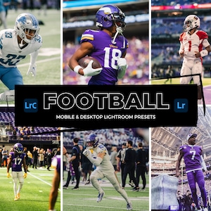 Presety Lightroom dla futbolu | Presety Lightroom dla urządzeń mobilnych i komputerów stacjonarnych do edycji zdjęć | Zdjęcia sportowe, zdjęcia NFL, Presety sportowe