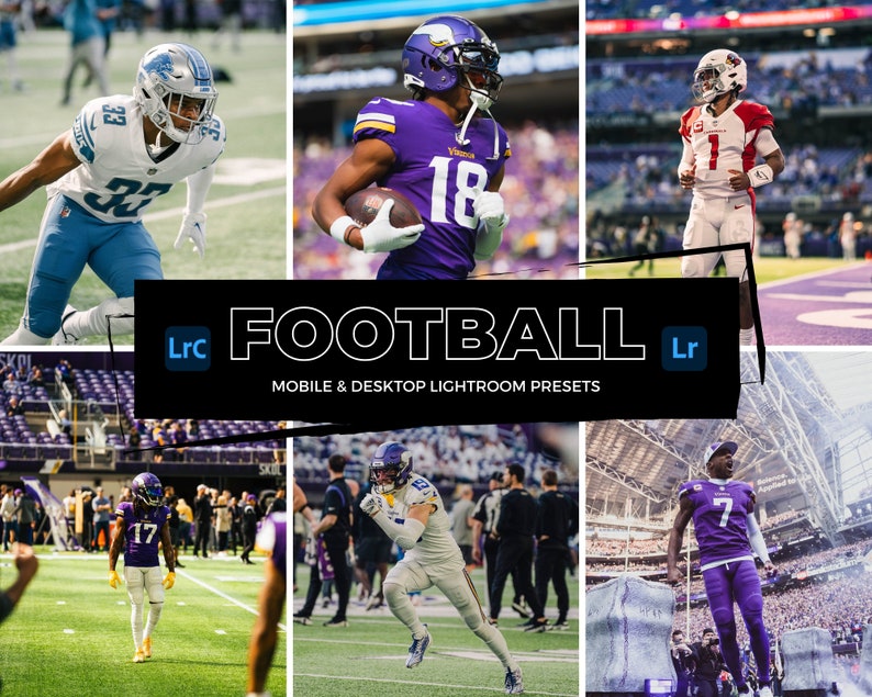 Football Lightroom Presets Mobile and Desktop Lightroom Presets for Photo Editing Sports Photos, NFL Photos, Sports Presets image 1