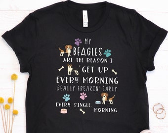 Funny Beagle Shirt, Women Men, Beagle Lover Gift, Beagle T-shirt, Beagle Top, Cute Beagle Graphic Tee, Crazy Beagle Lady, Explore Now!