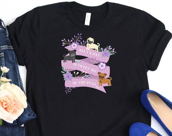 Funny Pug Shirt, Women Men, Pug Lover Gift, Pug T-shirt, Pug Top, Cute Pug Graphic Tee, Crazy Pug Lady, Explore Now!
