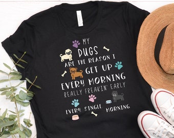 Funny Pug Shirt, Women Men, Pug Lover Gift, Pug T-shirt, Pug Top, Cute Pug Graphic Tee, Crazy Pug Lady, Explore Now!