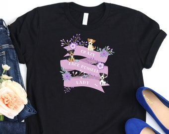 Funny Jack Russell Shirt, Women Men, Jack Russell Lover Gift, Jack Russell Top, Cute Jack Russell Graphic Tee, Crazy Jack Russell Lady
