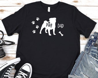 Camisa de pug divertido, papá pug, regalo del amante del pug, camiseta del pug, top del pug, camiseta gráfica del pug lindo, ¡Explora ahora!