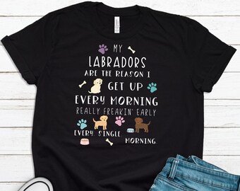 Camisa labrador divertida, hombres mujeres, regalo de amante de Labrador, camiseta de Labrador, tapa labrador, linda camiseta gráfica de Labrador, loco Labrador Lady