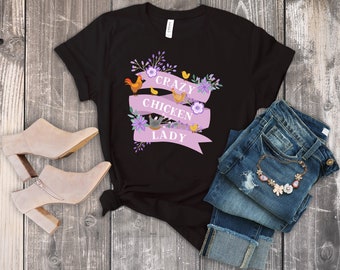 Lustige Huhn Shirt, Frauen Männer, Huhn-Liebhaber-Geschenk, süße Vogel T-shirt, Huhn Top, Huhn Grafik Tee, verrückte Huhn Lady
