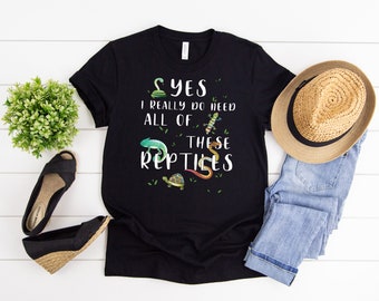 Koszulka Reptile dla miłośników gadów. Świetny prezent dla miłośników gadów dla kobiet i mężczyzn. Uroczy graficzny T-shirt. Topy T-shirt. Odkryj teraz!