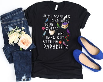 Funny Parakeet Shirt, Women Men, Parrot Lover Gift, Cute Parakeet T-shirt, Budgie top, Parakeet Graphic, exotic pet t shirt. Explore now!