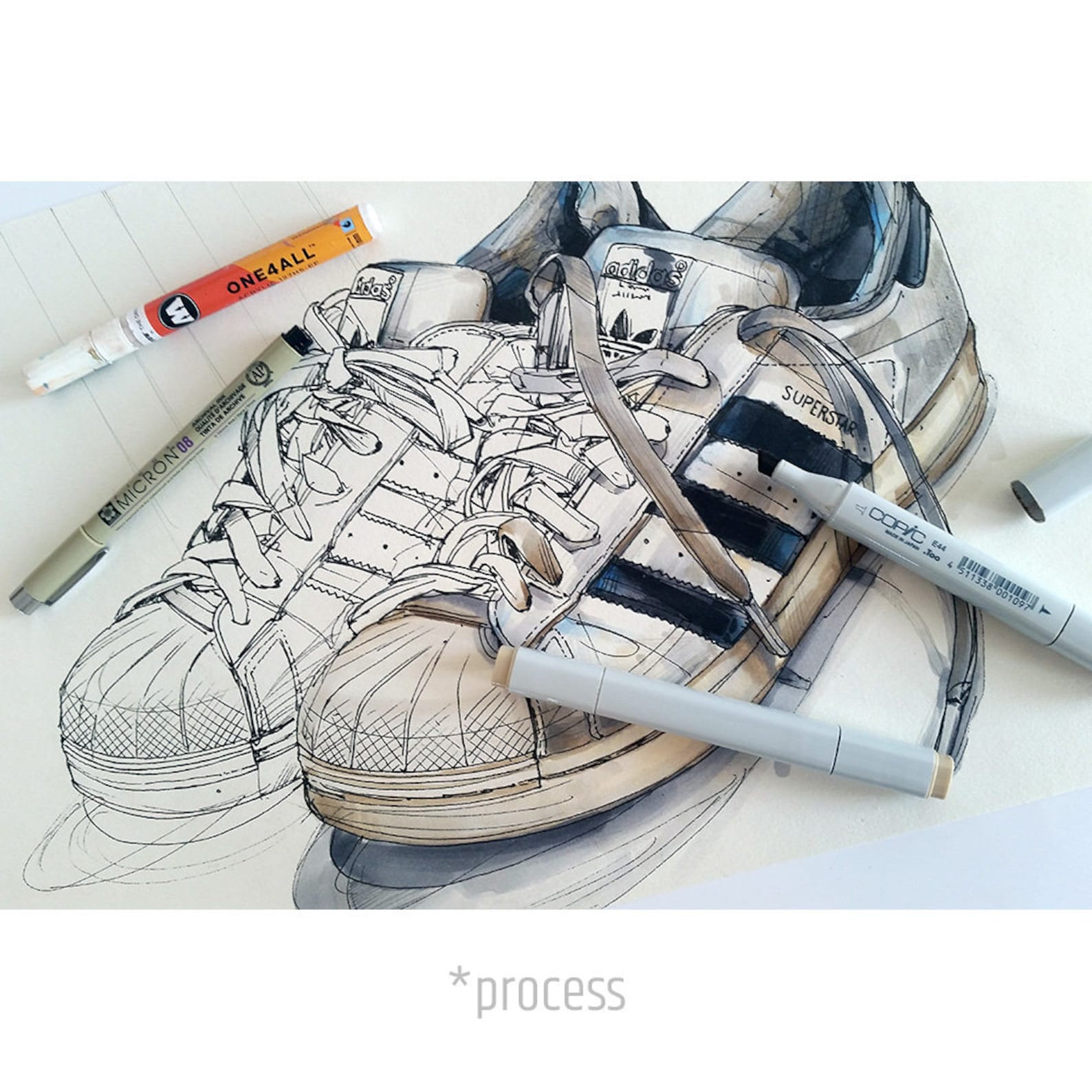 Adidas superstar painting 420X280mm Etsy
