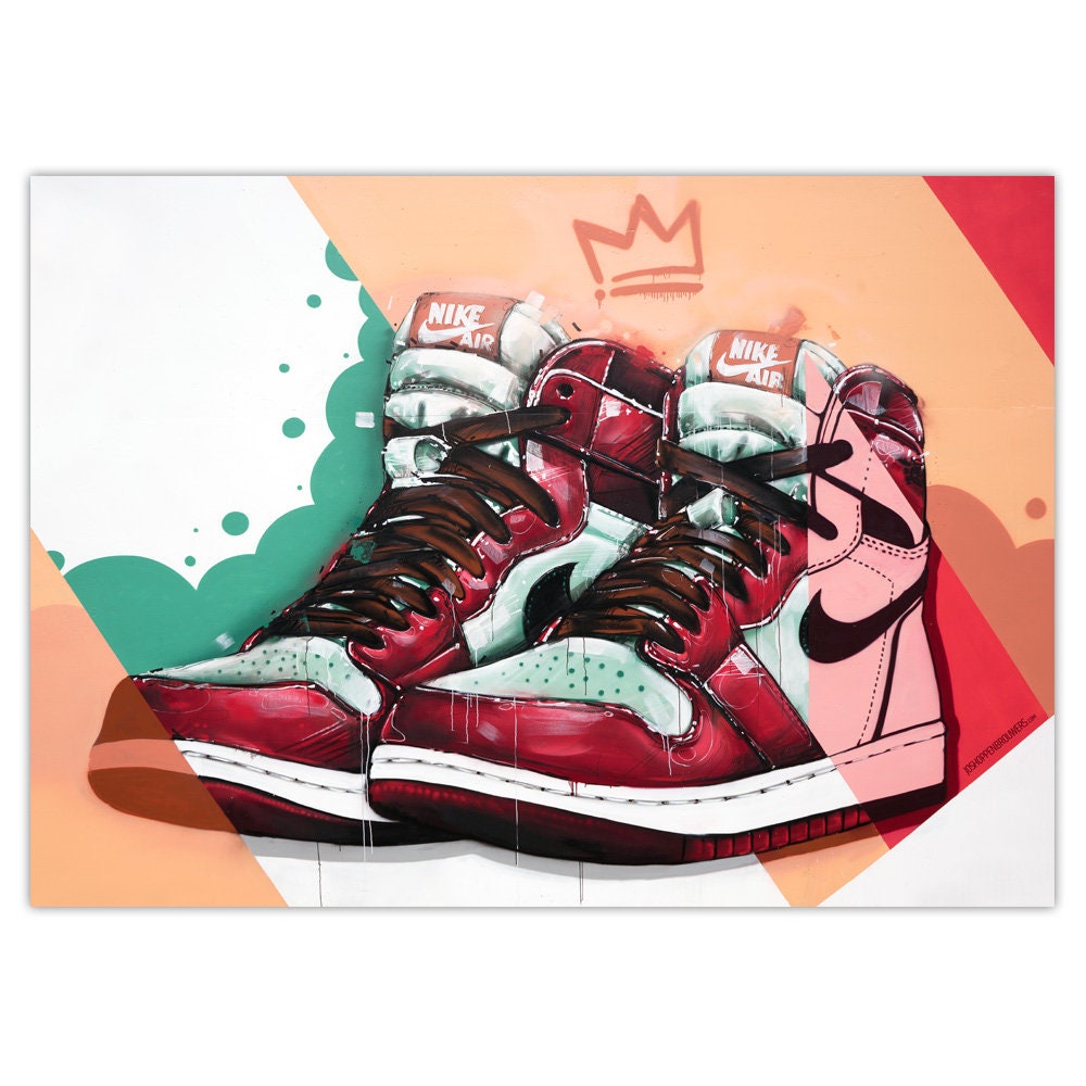 Nike Air Jordan 1 graffiti poster. (50x70cm) Nike Air Jordan 1 graffiti poster. (50x70cm)