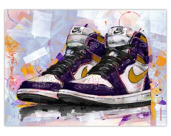 Air jordan lakers | Etsy Nederland
