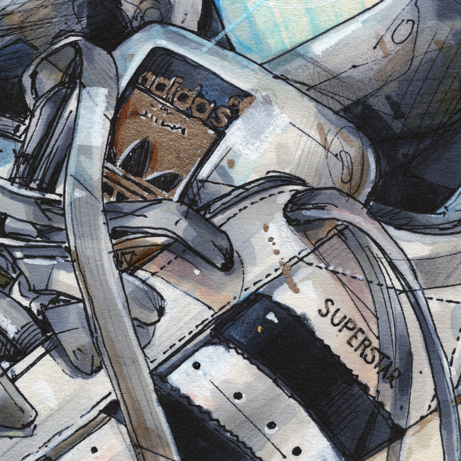 Adidas superstar painting 420X280mm Etsy